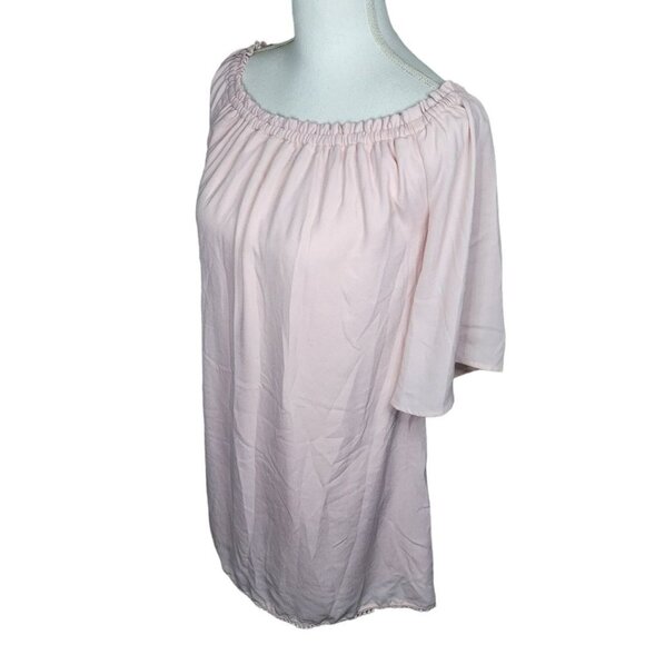 Pink Republic Dress Pink Built in Slip Womens Medium Fringe off the shoulder - Picture 1 of 11